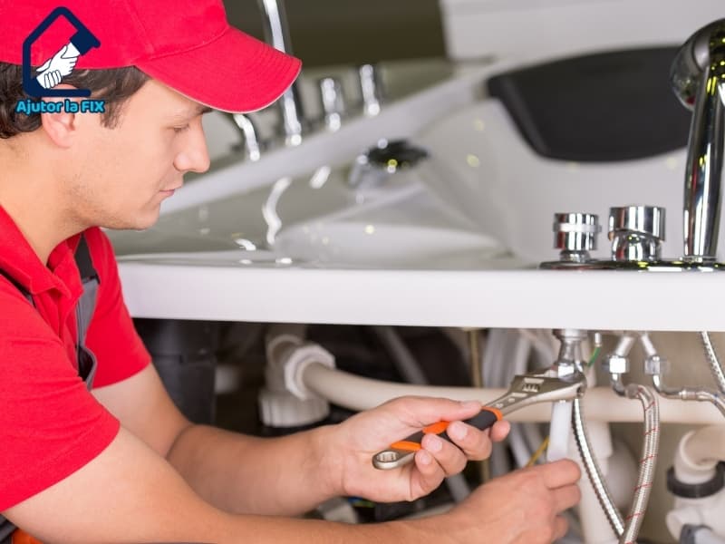 Instalator profesionist la lucru
